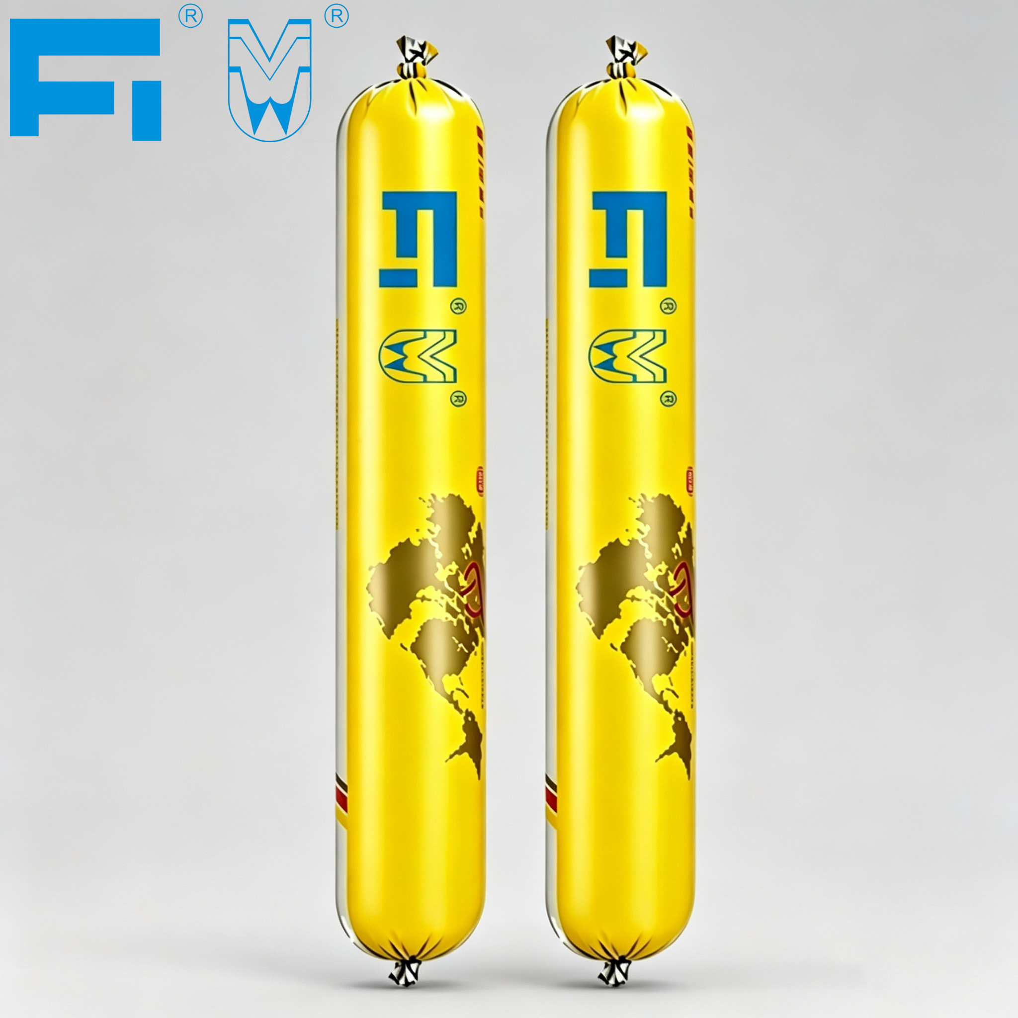 Rouleau d'aluminium de saucisse en aluminium d'emballage adhésif résistant aux produits chimiques de qualité industrielle 72um pour le mastic PU