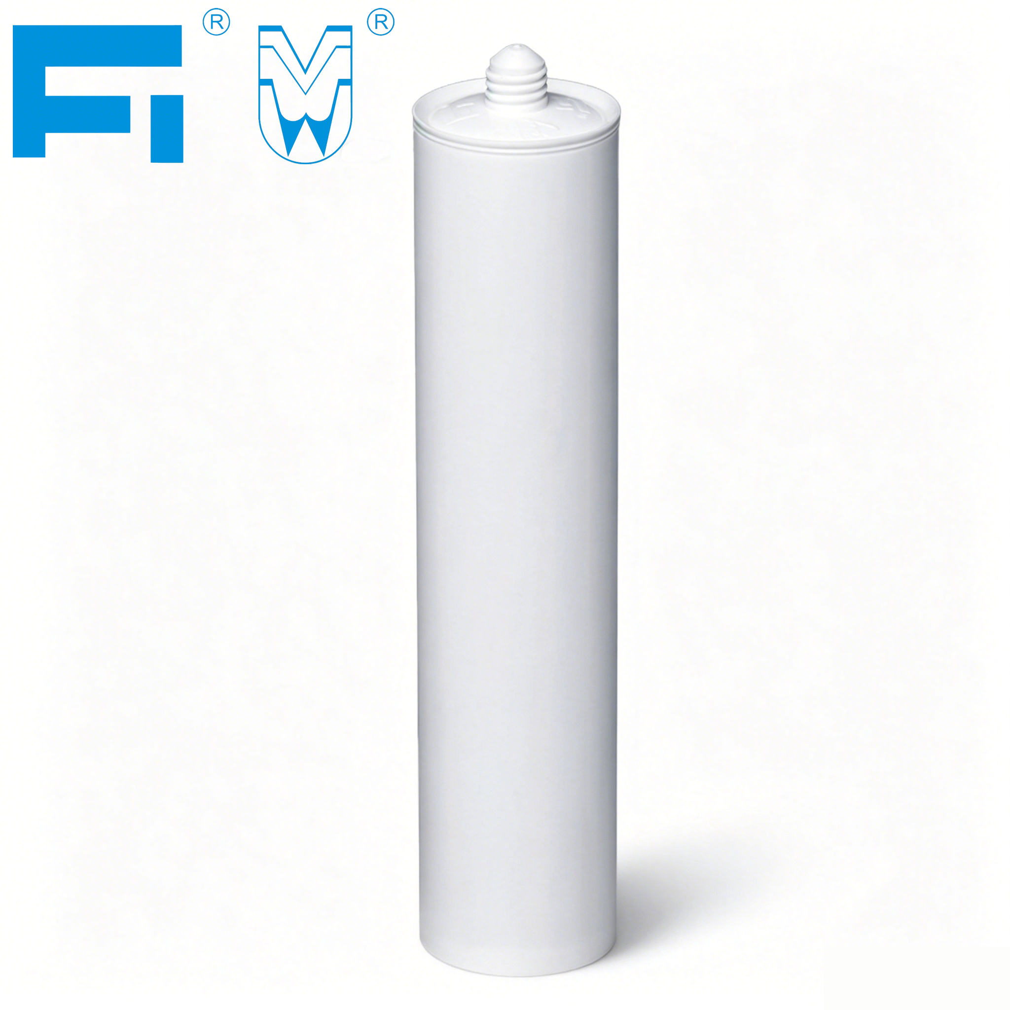 Cartouche en plastique HDPE d'emballage de colle de verre blanche de 300 ml pour mastic silicone pour la construction