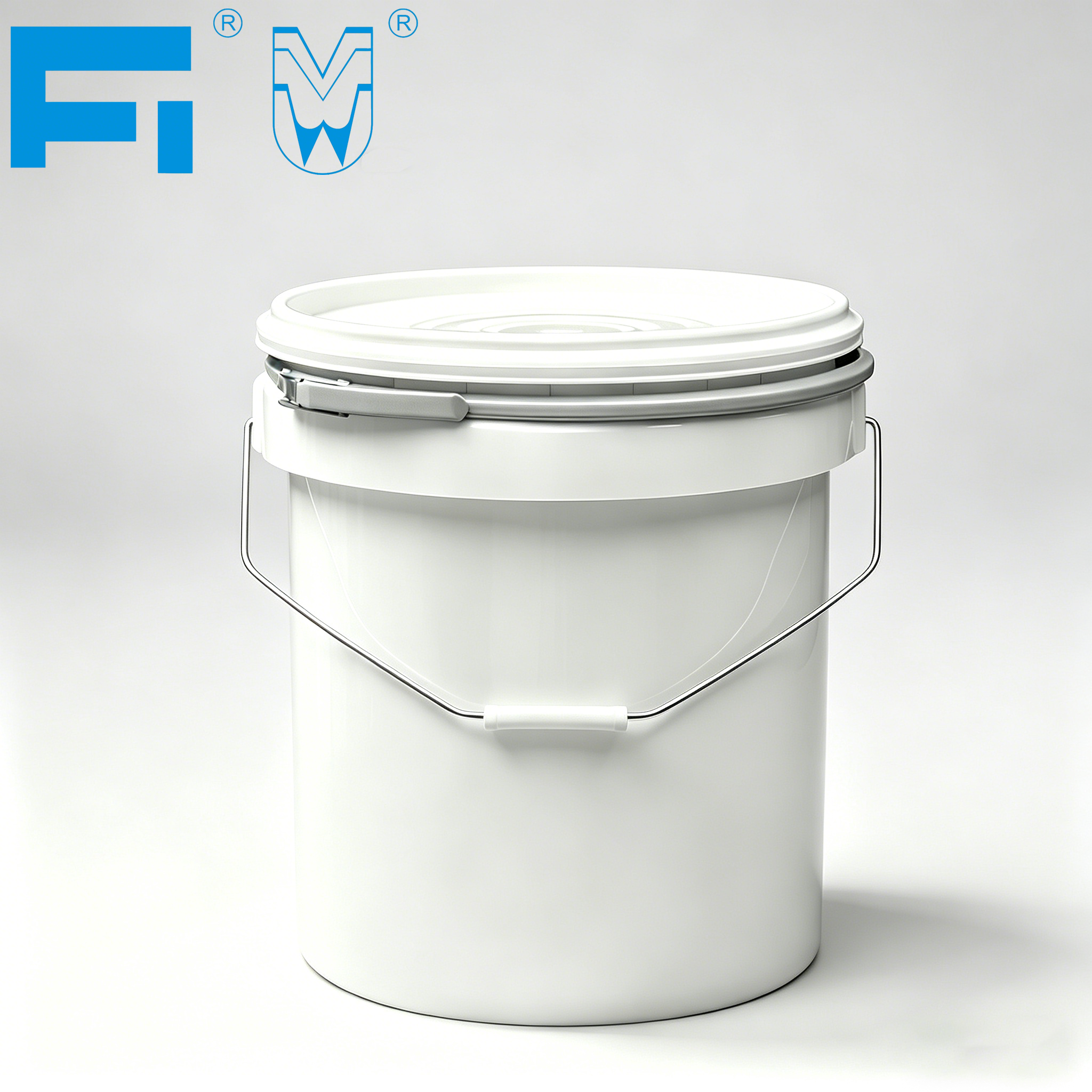 Seau en plastique contenant de la peinture industrielle de 20 L, pour emballage de mastic et d'adhésif pour le stockage de produits chimiques