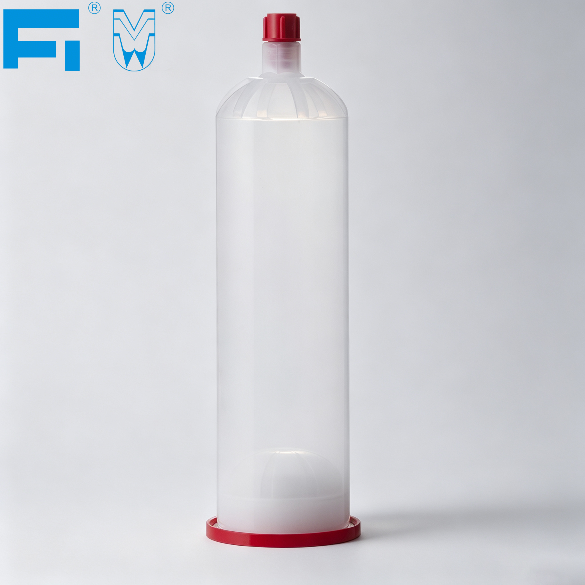 Cylindre de colle transparent de 600 ml, cartouche en plastique de grande capacité, barils de seringue de distribution pneumatique pour usage industriel, mastic et adhésif