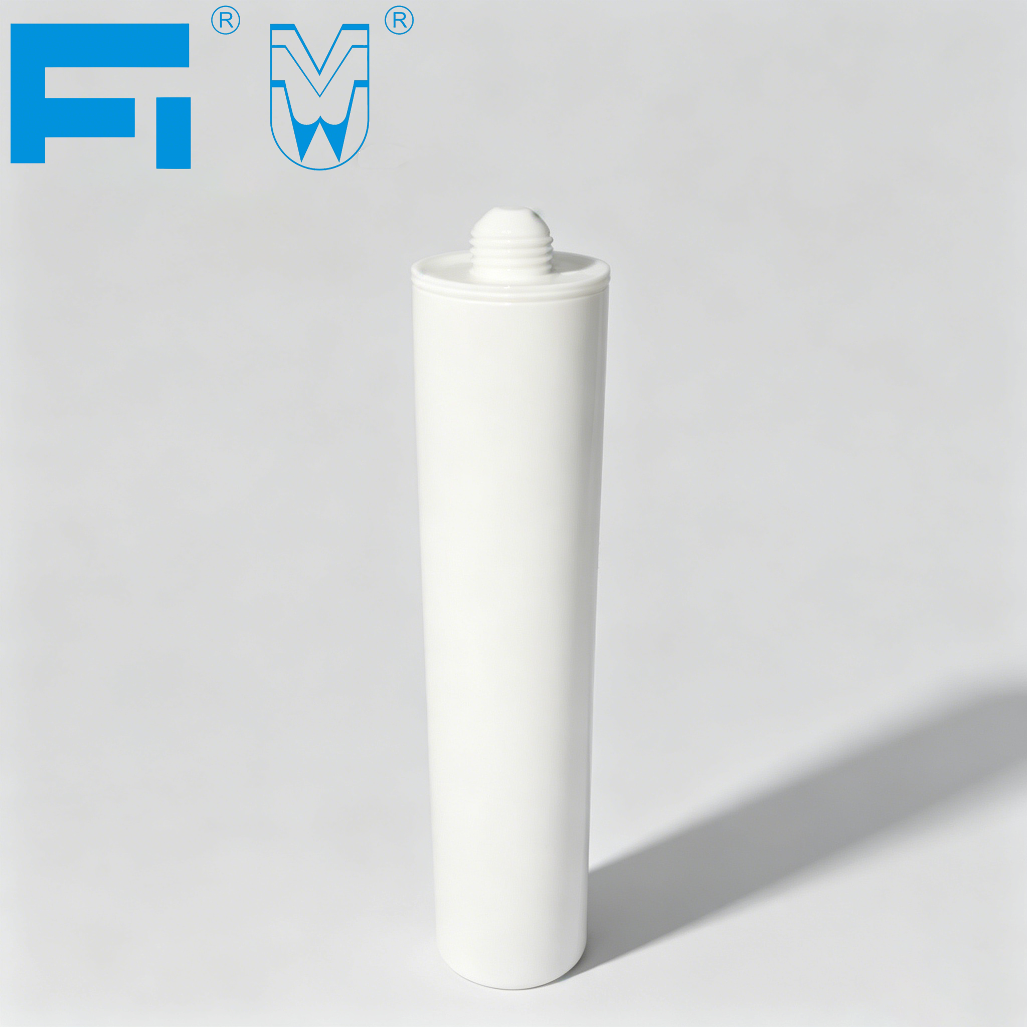 Cartouche en plastique de calfeutrage adhésive de colle de verre HDPE vide de 300 ml imprimée sur mesure pour emballage de mastic silicone à usage industriel